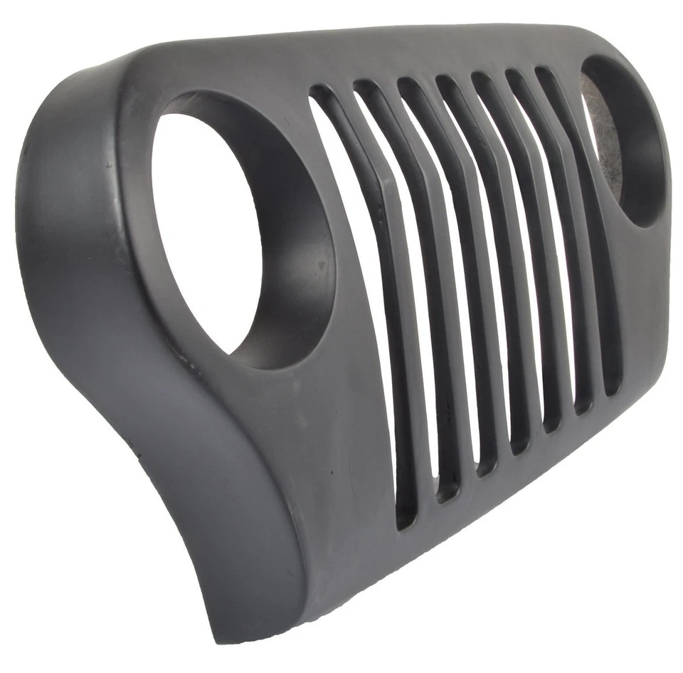 Parrilla delantera de fibra Wrangler negra para Mahindra THAR CRDE Jeeps S2u Foto 2 de 4