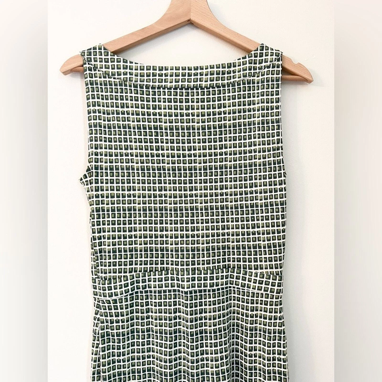 Abito Tory Burch XS Paris seta verde finestra senza maniche ufficio lavoro