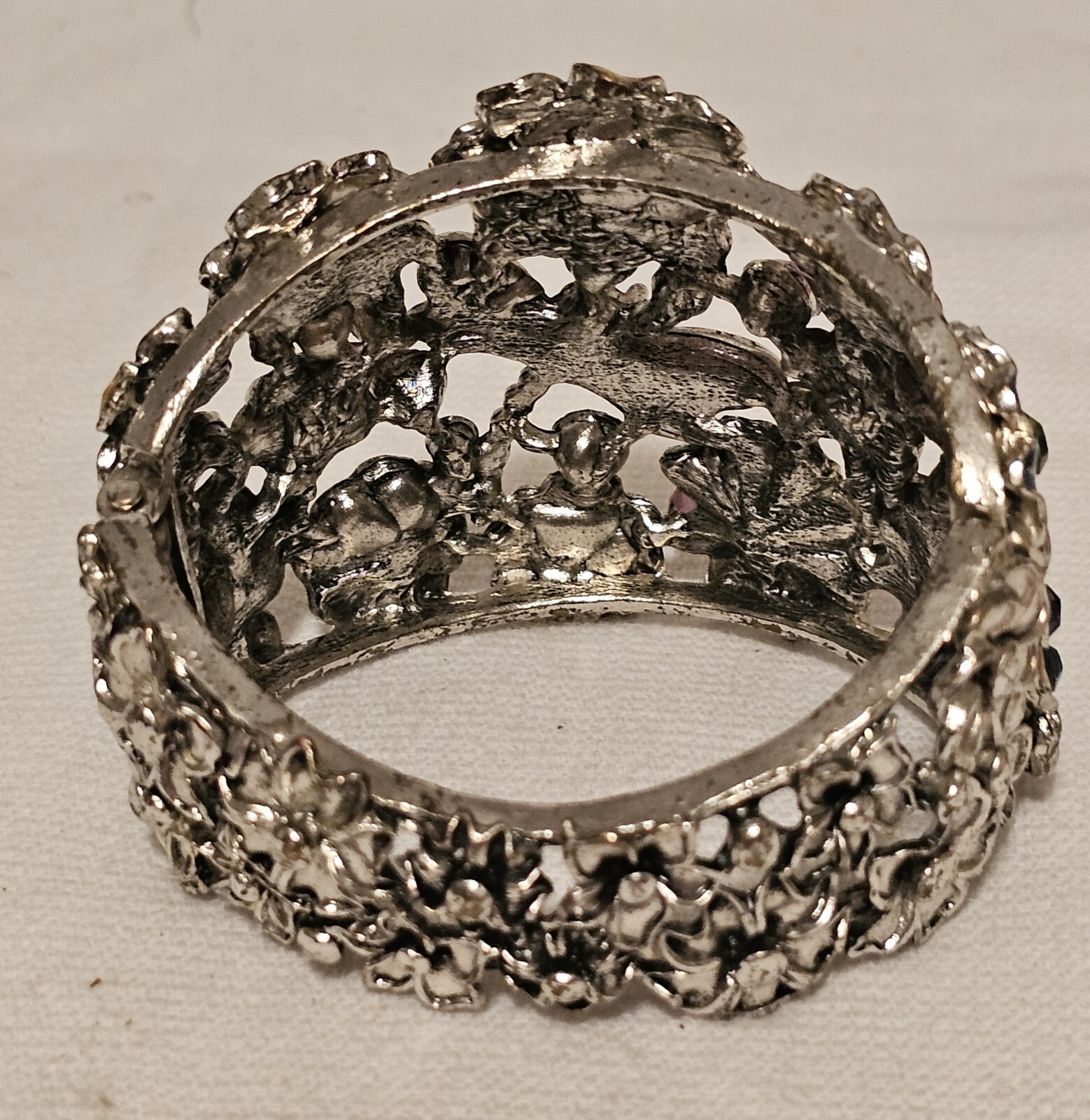 Statement Bracelet Multi Color Enamel Flower Drag… - image 2