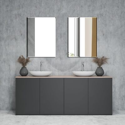 Rectangular Wall Mirror Frameless Mirror16  x24 Bathroom and Beveled Mirror