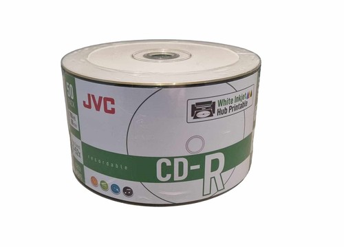 100 x JVC Professional Grade CD -R 52X - Full Hub White Inkjet Printable CDR - Picture 1 of 6