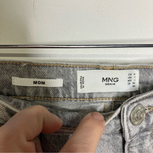 MNG denim mom jeans gray acid wash size 8 thumbnail 3