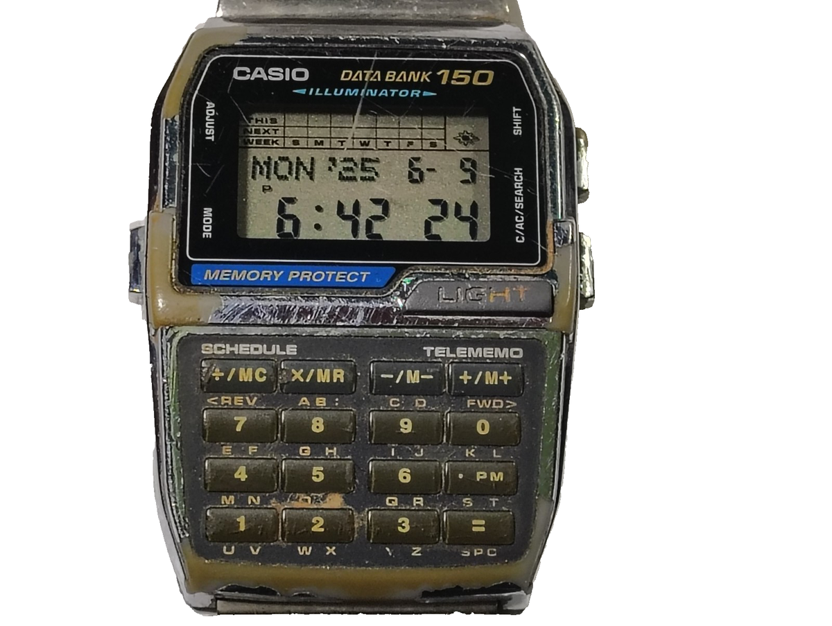 【90's Vintage】CASIO DATABANK DBC-1500 Buy Vintage 1990s CASIO DBC 1500 DATABANK 150 Stainless