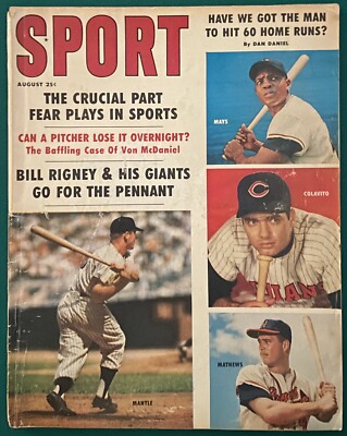 SPORT Basebal Magazine, August 1959,Mickey Mantle / Willie Mays.