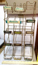 vintage wire store display for Certs, Rolaids, Clorets & Trident gum great decor