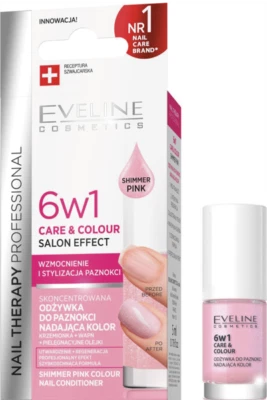 Eveline Nail Therapy Professional 6in1 Odżywka do Paznokci Shimmer Pink 5ml