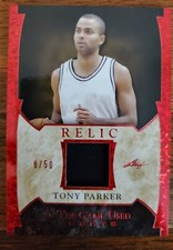 Tony Parker 2022 Leaf In The GAME USED Sports RED JERSEY RELIC #8/50