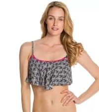 Kenneth Cole Reaction Black White Pink Bikini Top Size Small