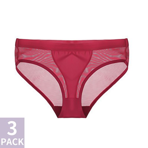 3 PACK Women Seamless Biniki Panties Mesh Briefs Plus Underwear Panty Lingerie - Picture 13 of 22
