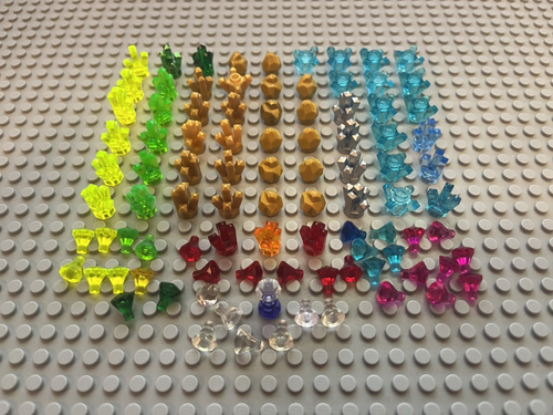 LEGO - Assorted Crystals Rock Jewels Gems Gold Lot - Free Shipping!!