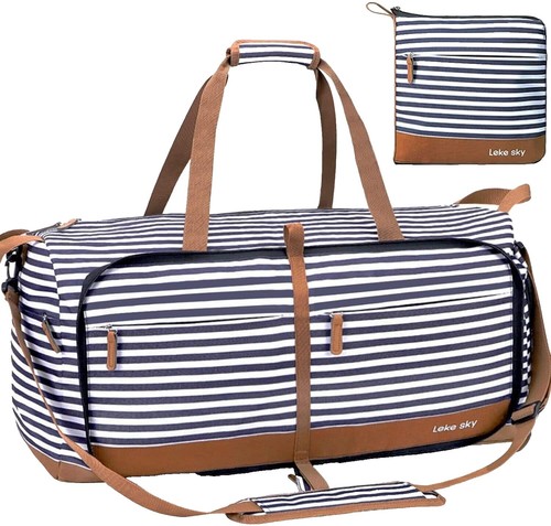 Ashcroft & Abbey Stripped Canvas Backpack NEW Ashcroft & Abbey Striped Duffle Bag - NWT | eBay main image 2