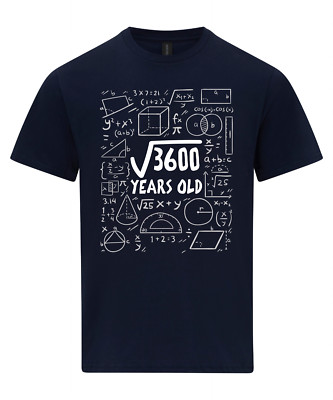 Quadratwurzel 3600 60 Jahre 60. 60 Geburtstag Geschenke Mathe T-Shirt