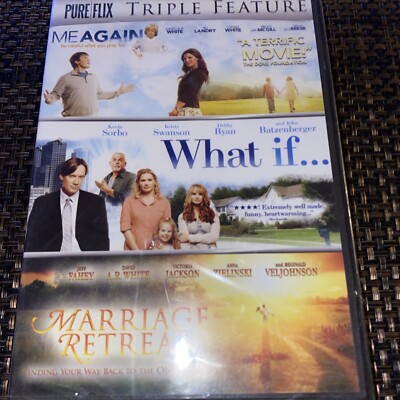 Pure Flix Triple Feature Me Again, What If , Marriage Retreat (DVD) New/Sealed