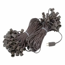 100 Ft C7 Christmas Light Stringer BROWN Wire Indoor/Outdoor Patio 100-Socket 