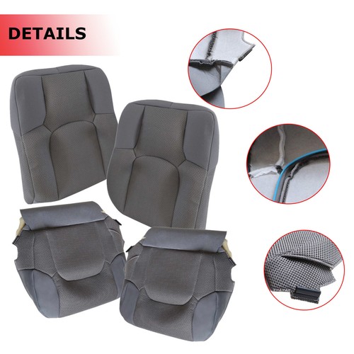 For 2005-2019 Nissan Frontier Driver Passenger Bottom Top Cloth Seat Cover Gray - Picture 6 of 132