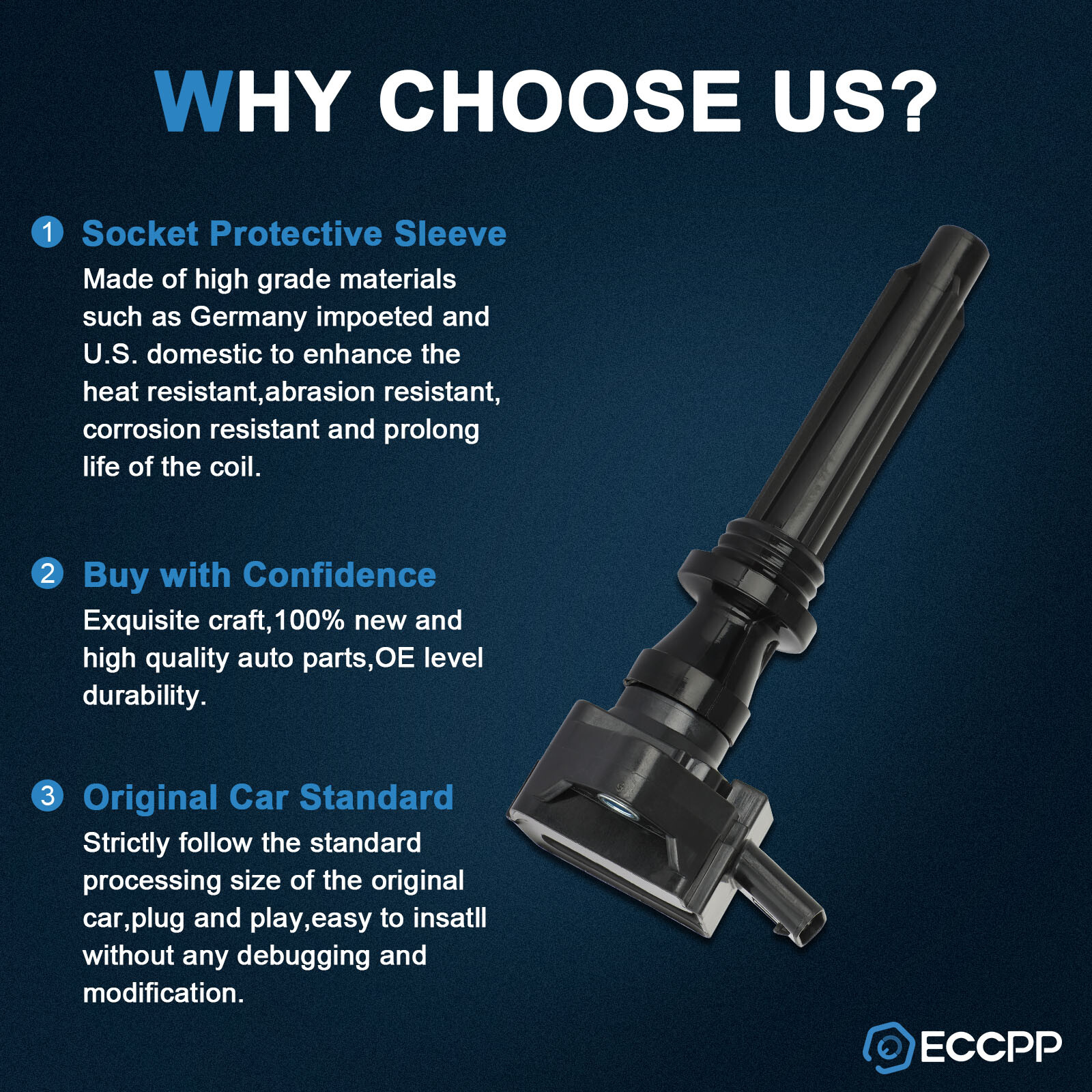 ECCPP 6 Ignition Coils For 14-19 Land Rover Range Rover Sport 18-20 Velar 3.0L