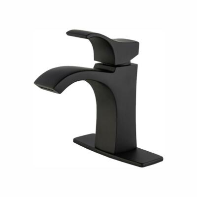 Pfister Venturi 4 in. Centerset Single-Handle Bathroom Faucet in Matte Black 