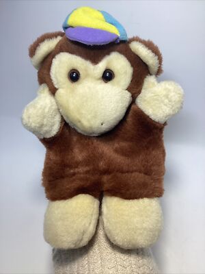 Vintage Early World Book of Learning Brown Monkey AMY 10'' Plush Hand Puppet 1987
