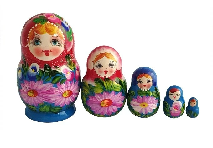 Poupée Traditionnelle Vintage en Bois Peinte à la Main, Russie, 1960 en Poupée Traditionnelle Vintage en Bois Peinte à la Main, Russie, 1960 en
