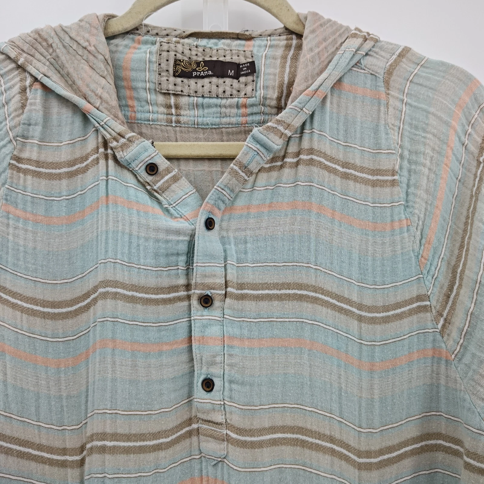 prana pullover blouse top striped hoodie