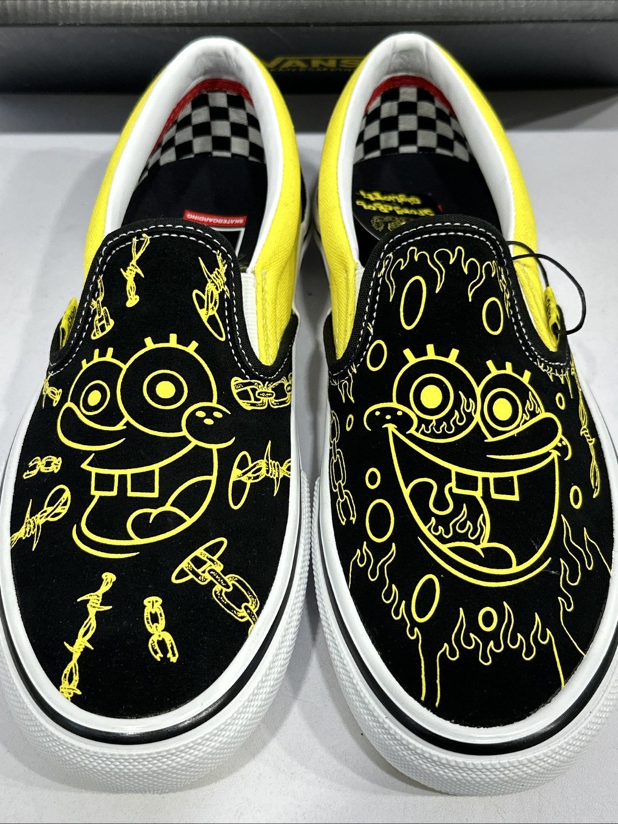 Vans Slip On Spongebob+ Gigliotti  Mens Size 10 Black And Yellow Limited Ed. Vans Slip On Spongebob Cartoon Mens Size 9 Black Yellow  main image 4
