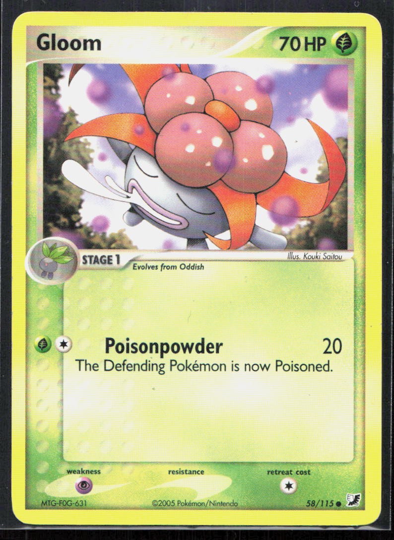 Gloom 58/115 Common Pokemon TCG Unseen Forces HP 2005