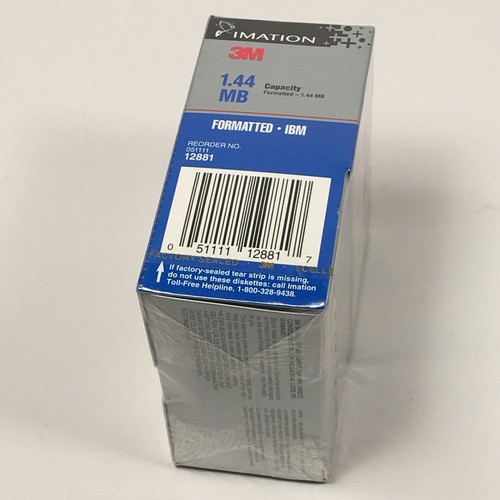 IMATION 3M Formatted IBM High Density 3.5” 1.44MB, 10 Diskettes 12881 New Sealed - Picture 2 of 7
