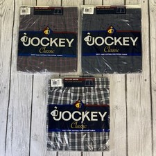 Vintage New 1996 Jockey Classic Full Cut Men's 42 Woven Boxer Shorts 3 Pair.