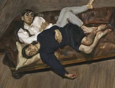 Lucian Freud(Handmade) Signed Oil Painting on Canvas 16x24 in Expressionism ..