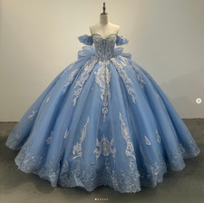 Princess Quinceanera Dresses Sweet 15 16 Dresses Prom Party Sky Blue Ball Gowns