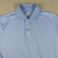 Brooks Brothers Performance Series Polo Shirt Men's Medium Blue Stretch Logo