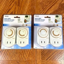 Lot of 2 Woods 50006 Indoor 24-Hour Mechanical Outlet Timer 2-Pack NEW