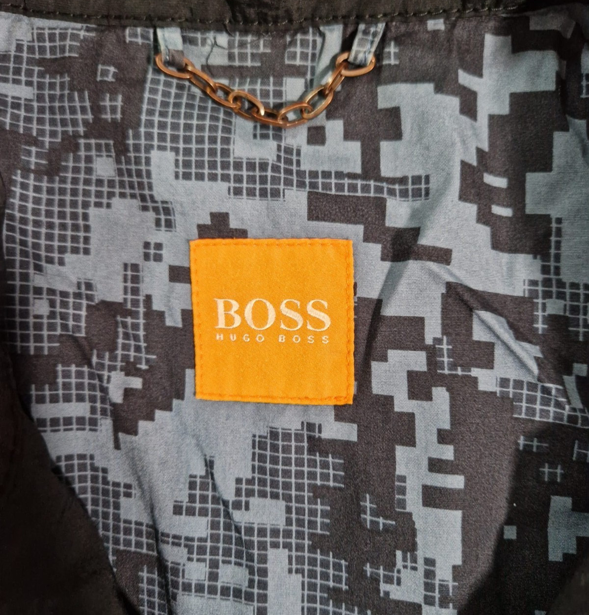 Hugo Boss Orange Bomber Jacket Mens Navy Blue UK 52 Full Zip Lightweight Quilted thumbnail 5