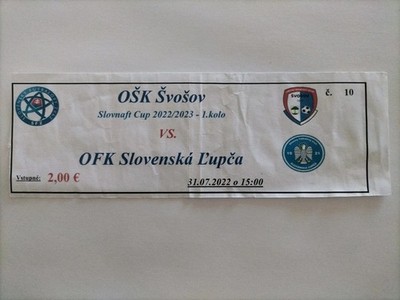 Sammler Ticket 22/23 OSK Svosov - OFK Slovenska Lupca 