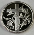 1 oz 0.999 Silver Round Christian Cross, Jesus, Easter, Engravable, Catholic
