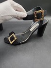 Jimmy Choo Black Suede Crystal Embellished Sandals Size 41 1202-26
