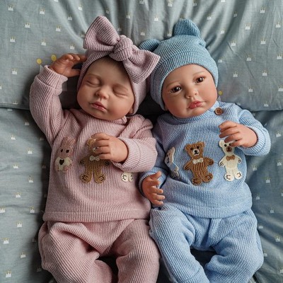 Lifelike Reborn Baby Dolls Twins - 20-Inch Cute Realistic-Newborn Baby Dolls ...