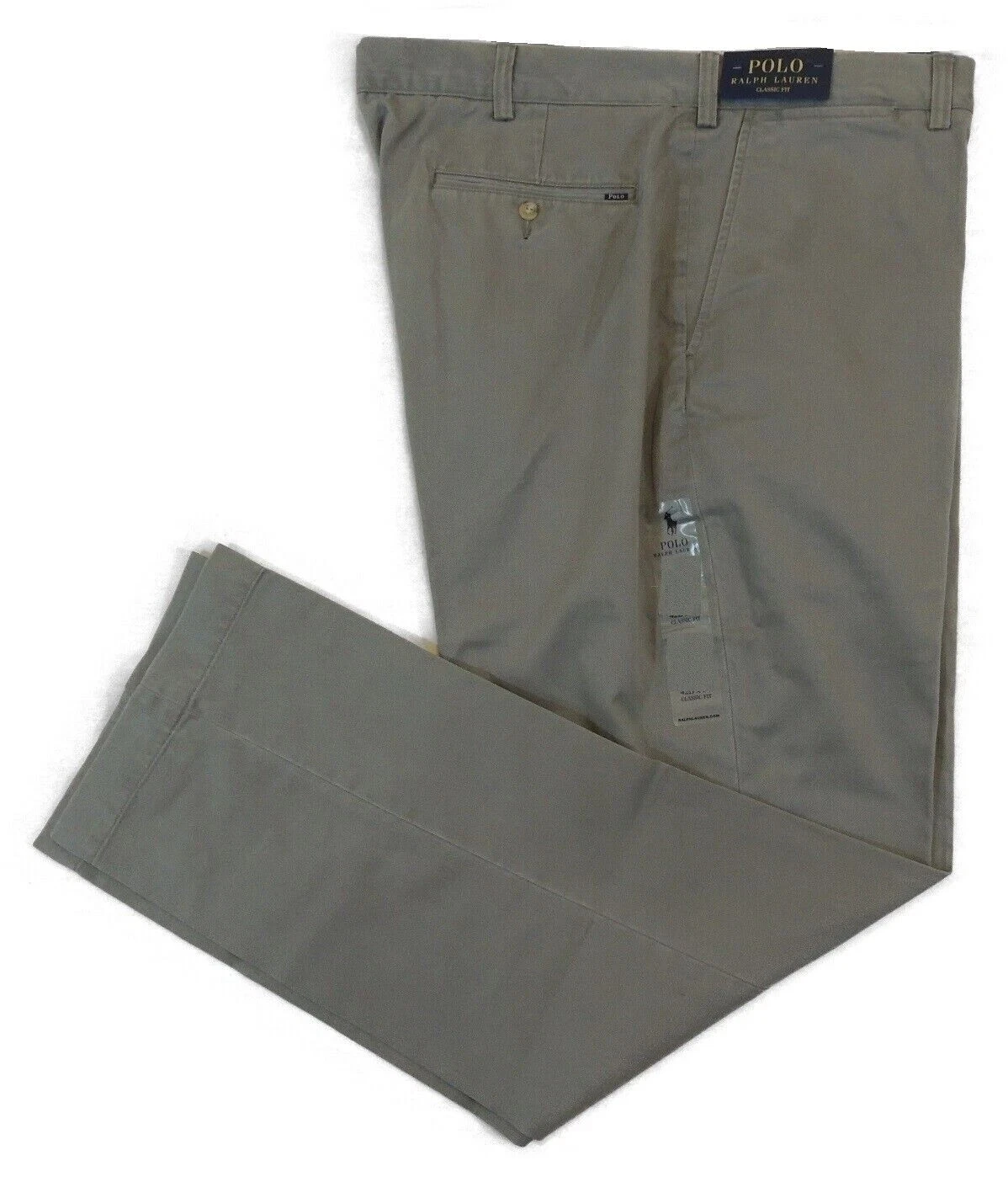 $145 Men Polo Ralph Lauren Logo Chino Classic Fit Flat Work Pants 38T 38 Tall 36