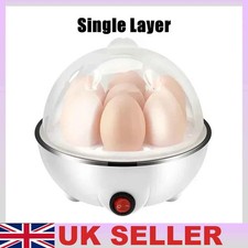 Egg Boiler Cooker Poacher Steamer Electric Fast Boiled Eggs White UK Plug