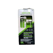 PUGS EARBUBS with inline hands free microphone 3.5mm audio plug 4' 425 White
