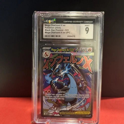 Mega Charizard X EX 023 Upc Black Star Promos Pokemon Mint CGC9 Graded