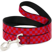 "Dog Leash 6-FEET Checker Fluoresecent Orange/Pink Narrow 0.5\" (Us Import)"