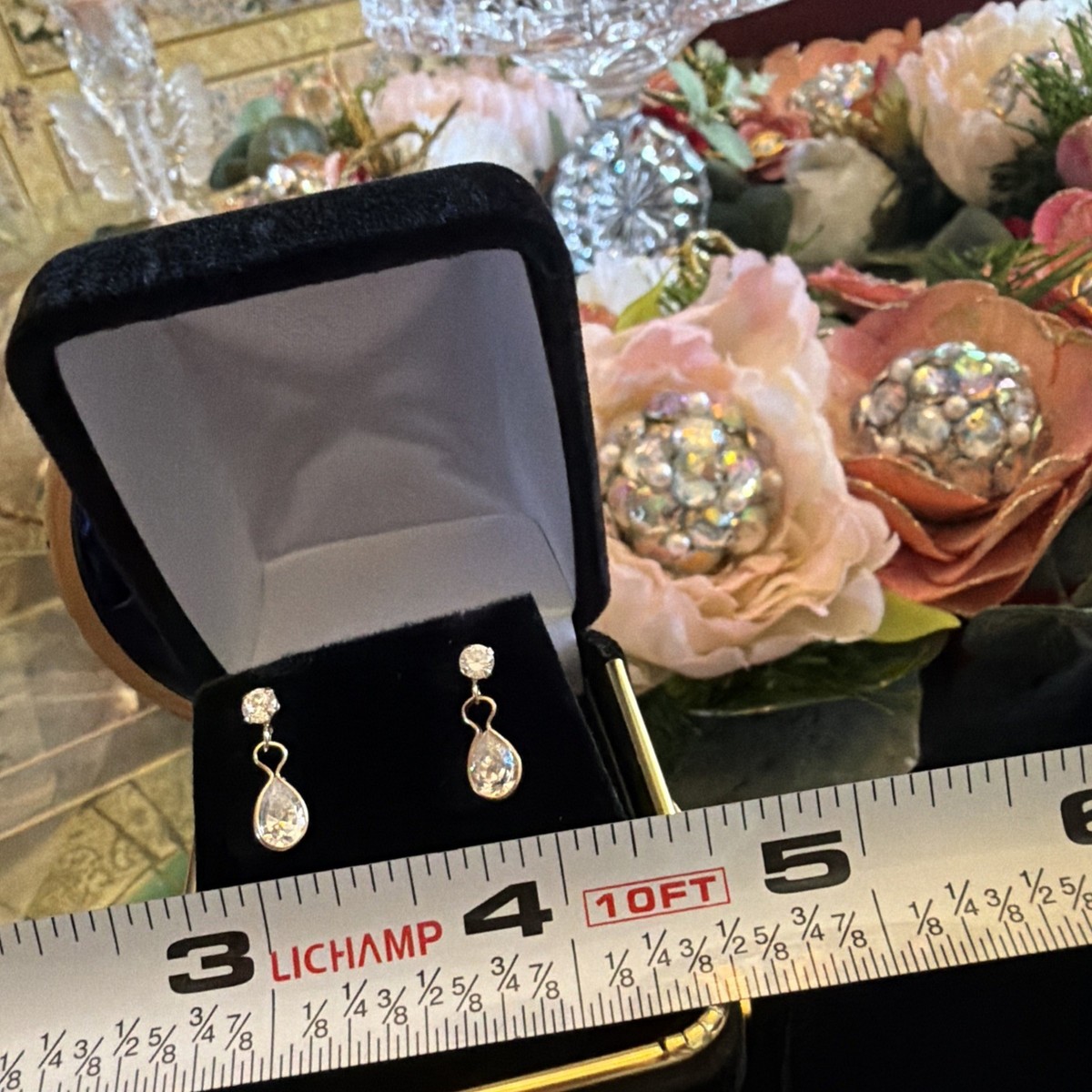 10K Yellow Gold CZ Baby/ Child Earrings View 4