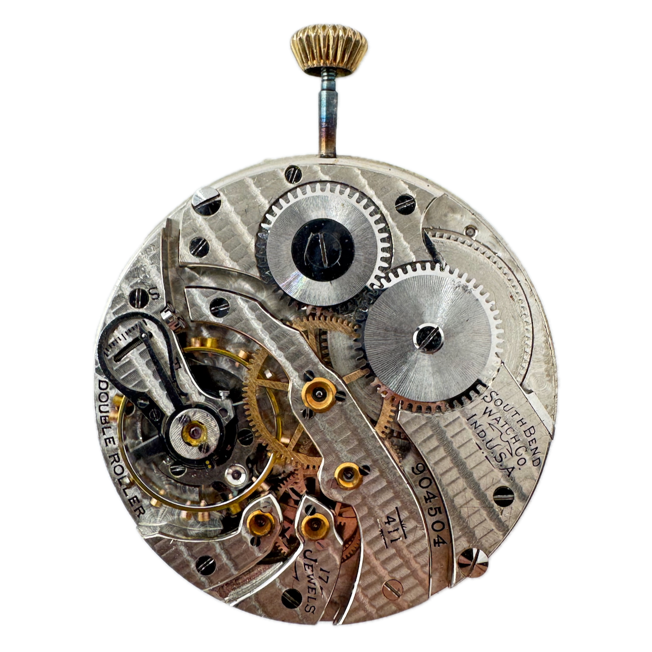 Antique 12s 1919 SouthBend 17 Jewel Mechanical Pocket Watch Movement 411 USA