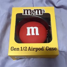 M M's Red Silicone Case for AirPods 1/2 with Carabiner Clip Fitted Skin