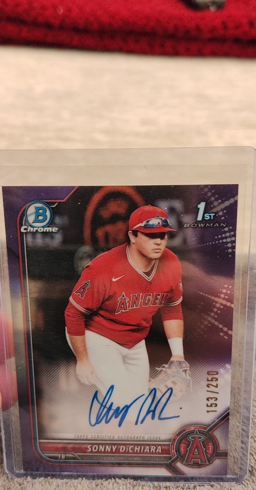 2022 Bowman Draft Chrome Autographs Sonny DiChiara #CDA-SD Purple /250