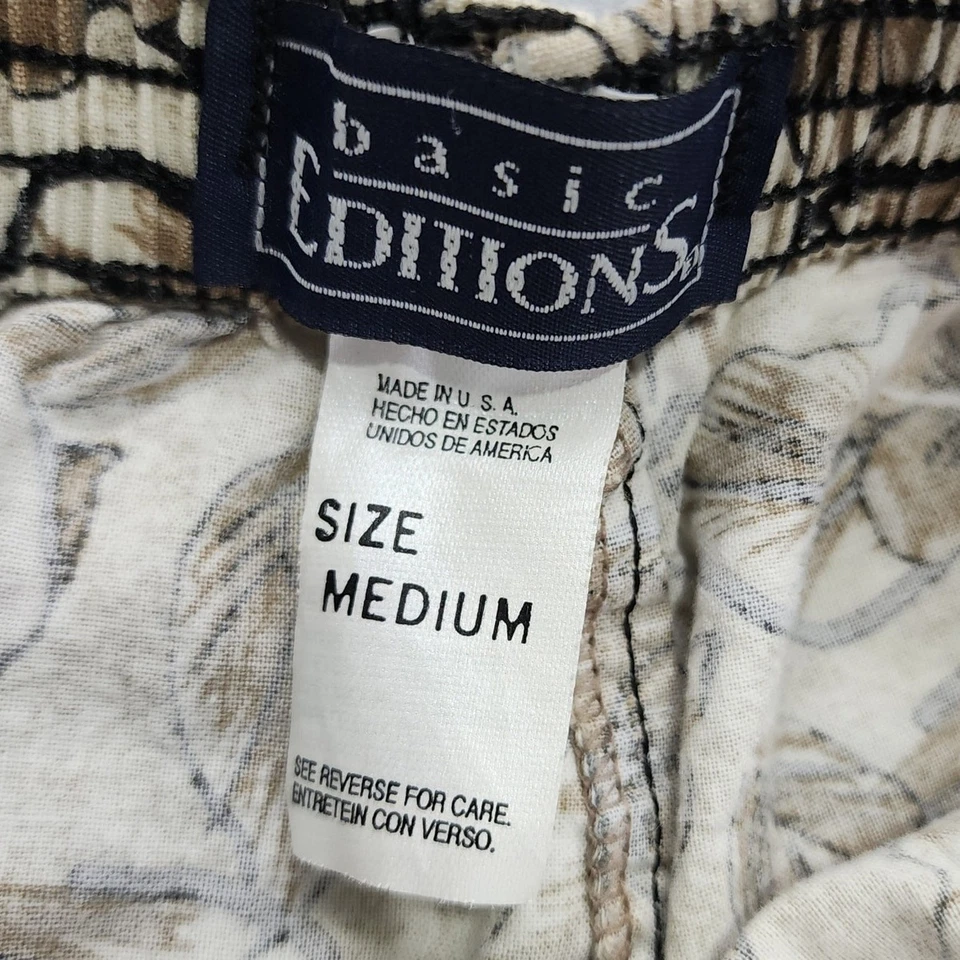 Shorts feminino vintage anos 80 edições básicas M marrom floral algodão havaiano puxador - Imagem 3 de 4