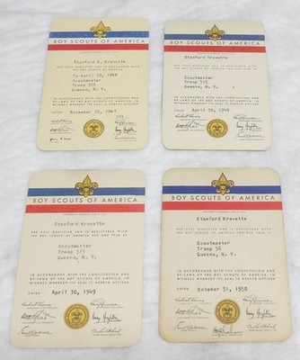 BSA - SCOUTMASTER - QUEENS NY - REGISTRATION CARD LOT