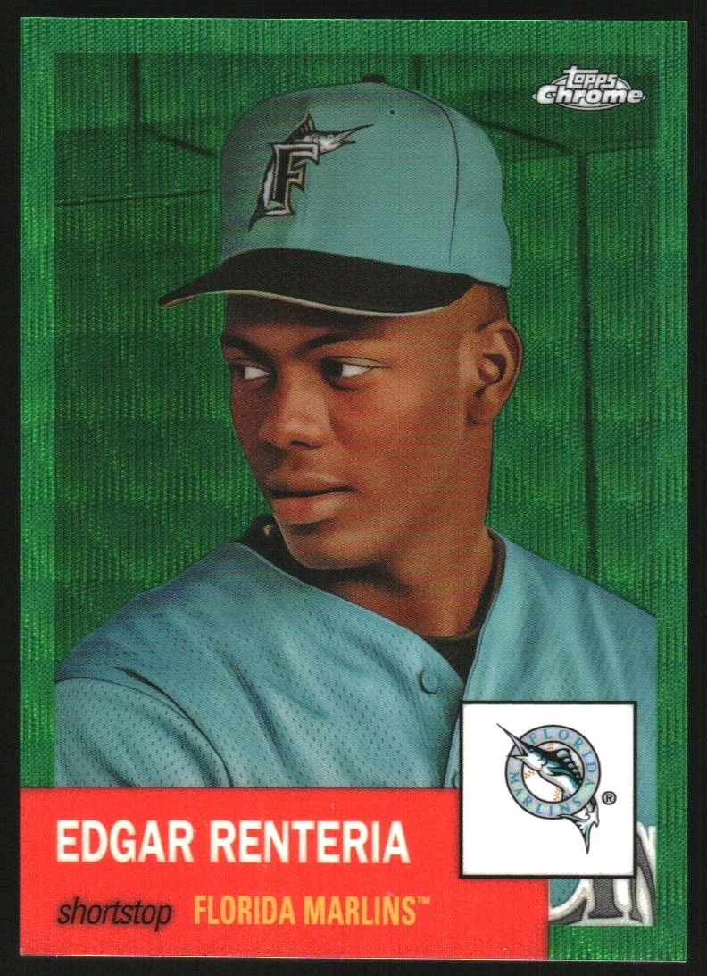2022 Topps Chrome Platinum Anniversary Green Wave Ref #407 Edgar Renteria /99