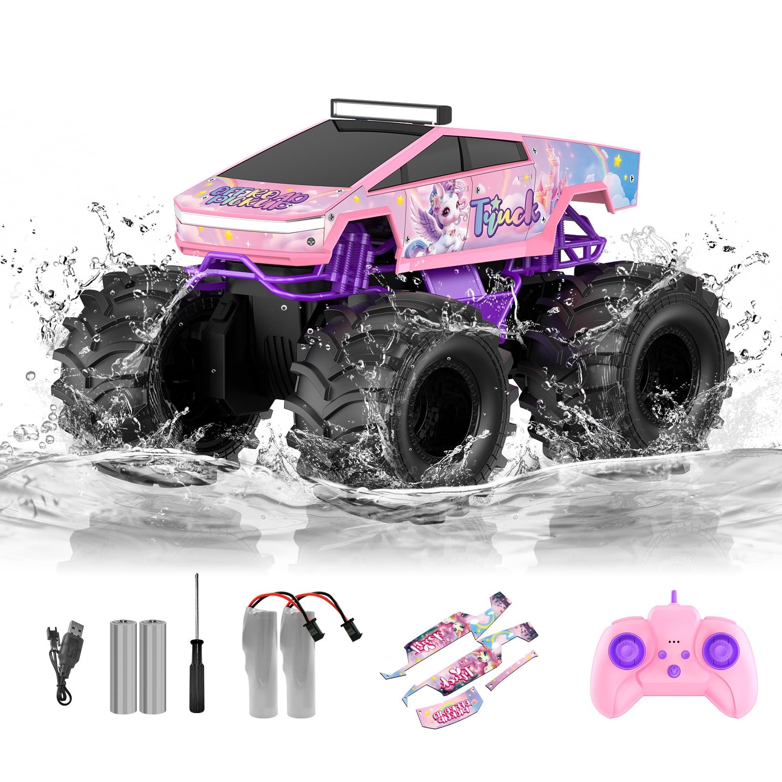 For Girls, Rc Truck Waterproof 1:18 4wd All Ter...